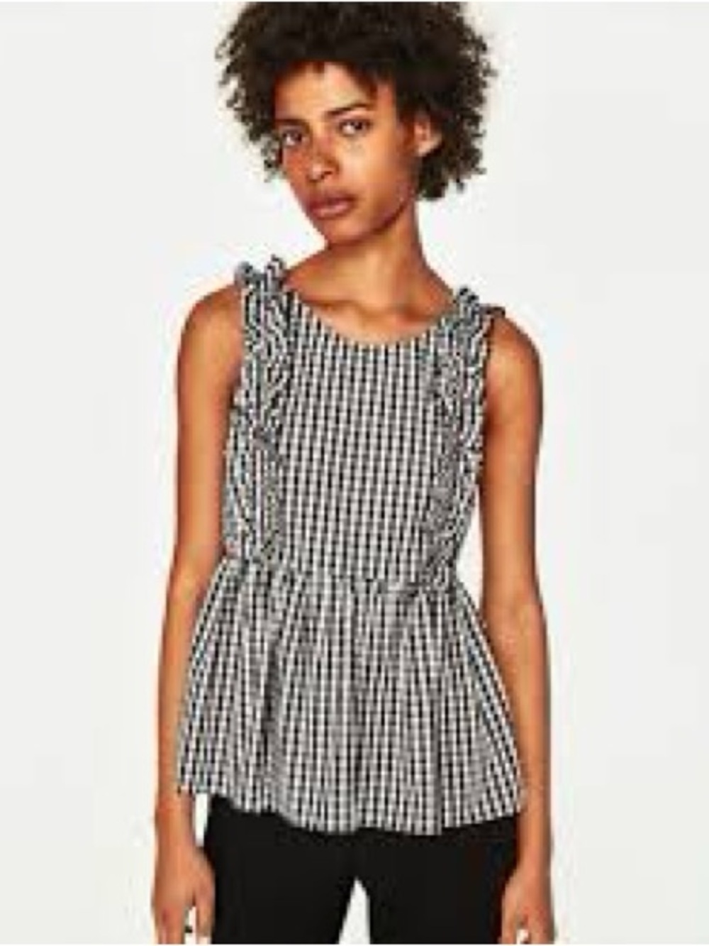 Zara Trafaluc Black & White Gingham top